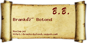 Brankó Botond névjegykártya